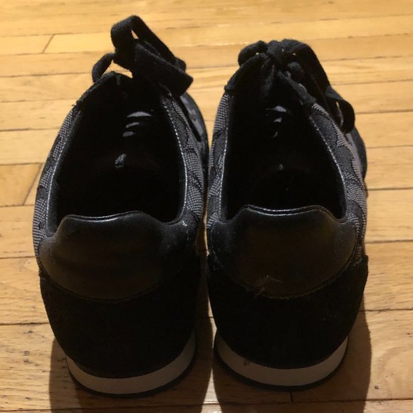 Brand New Coach "Kelson" Gray Black Signature Jacquard Suede Trim Sneakers - Picture 2 of 10